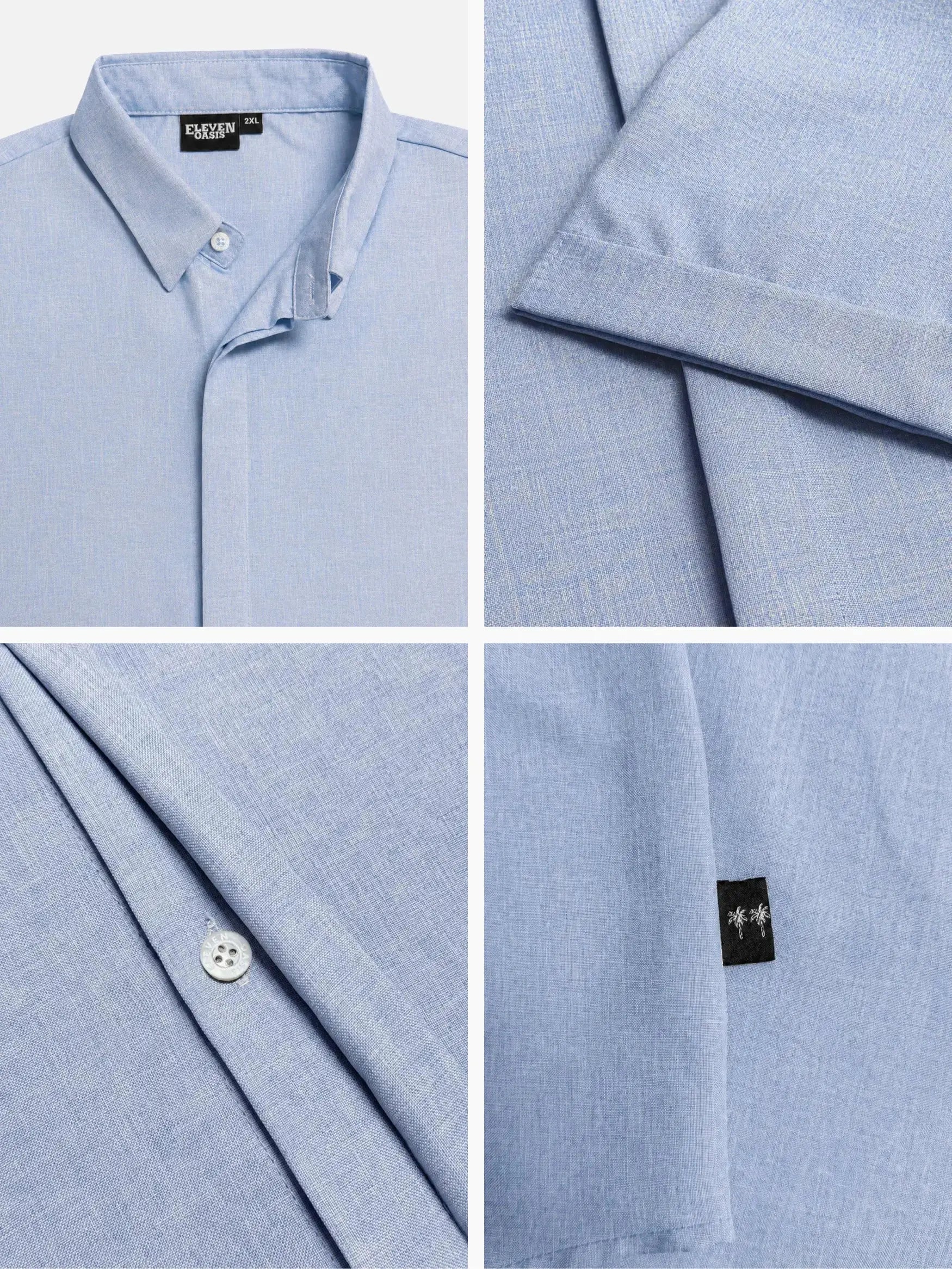 Men's EasyLinen™ Linen Cotton Blend Short Sleeve Shirt ElevenOasis