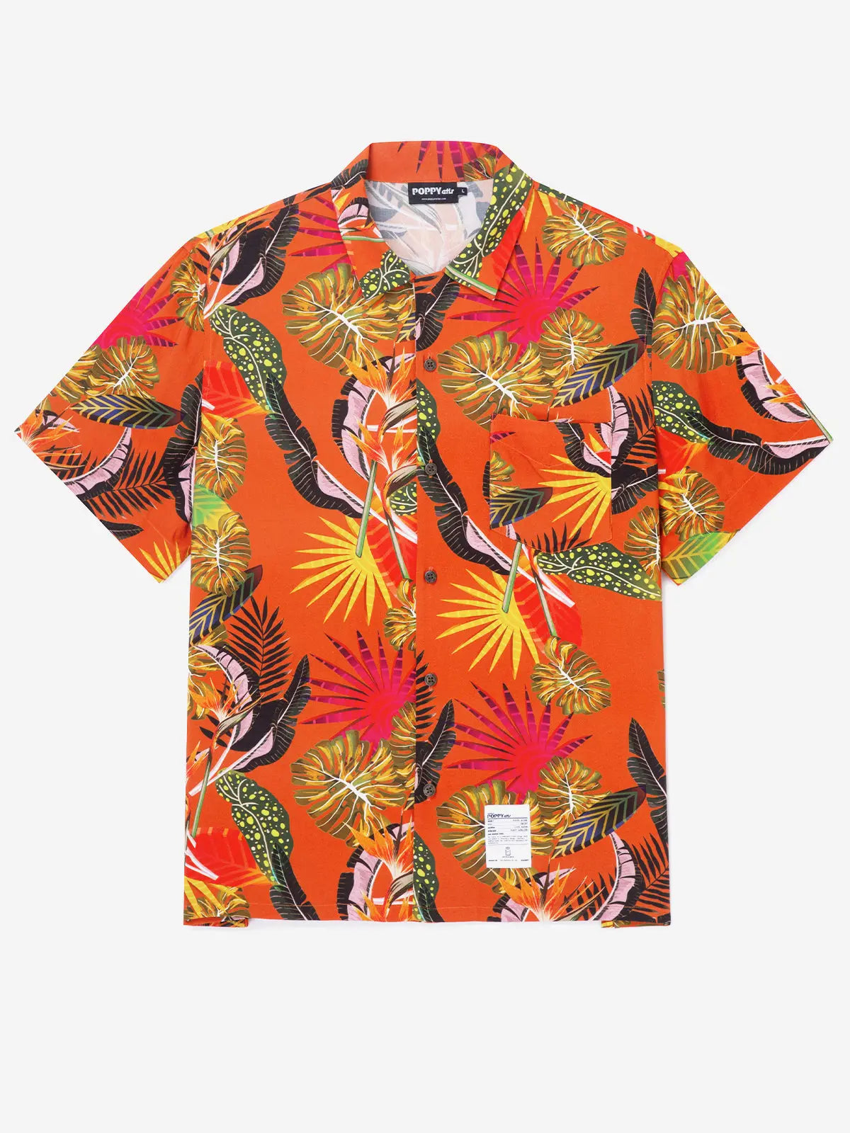 POPPY ATLR Men's Just A Lot of Foliage Aloha ShirtMens short sleeve shirts Big and tall Mens shirts Short sleeve shirts for men Mens 4xl shirts Casual short sleeve shirts