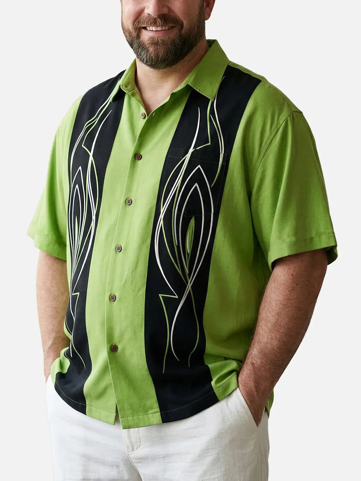 Tall Men's Speed Shop Pinstripe Short Sleeve Shirt Eleven Oasis