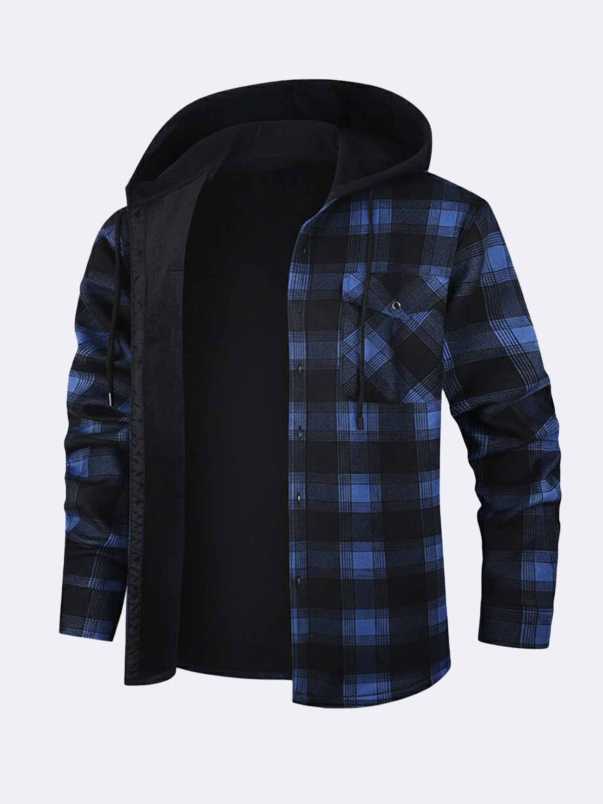 Men's Hooded Fleece Lined Flannel Shirt Jacket ElevenOasis