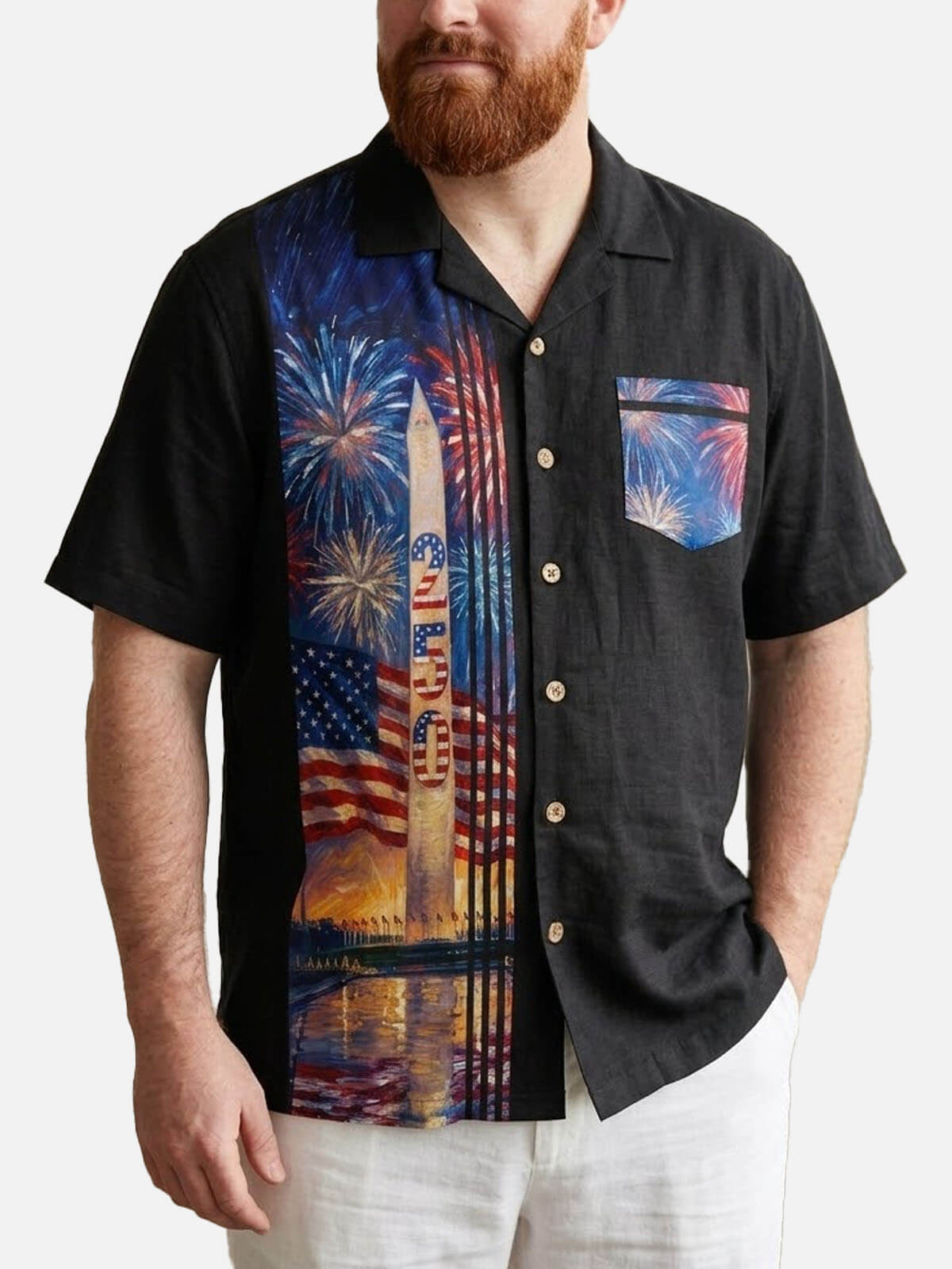 Tall Men's American 250 Celebration Short Sleeve Shirt Eleven Oasis
