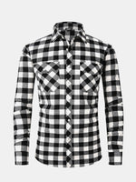 Men's Plaid Button-Down Long Sleeve Shirt Eleven Oasis