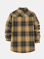 Men’s Button-Down Plaid Long Sleeve Shirt Eleven Oasis
