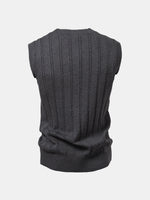 Men's Cable Knit V-Neck Sweater Vest Eleven Oasis