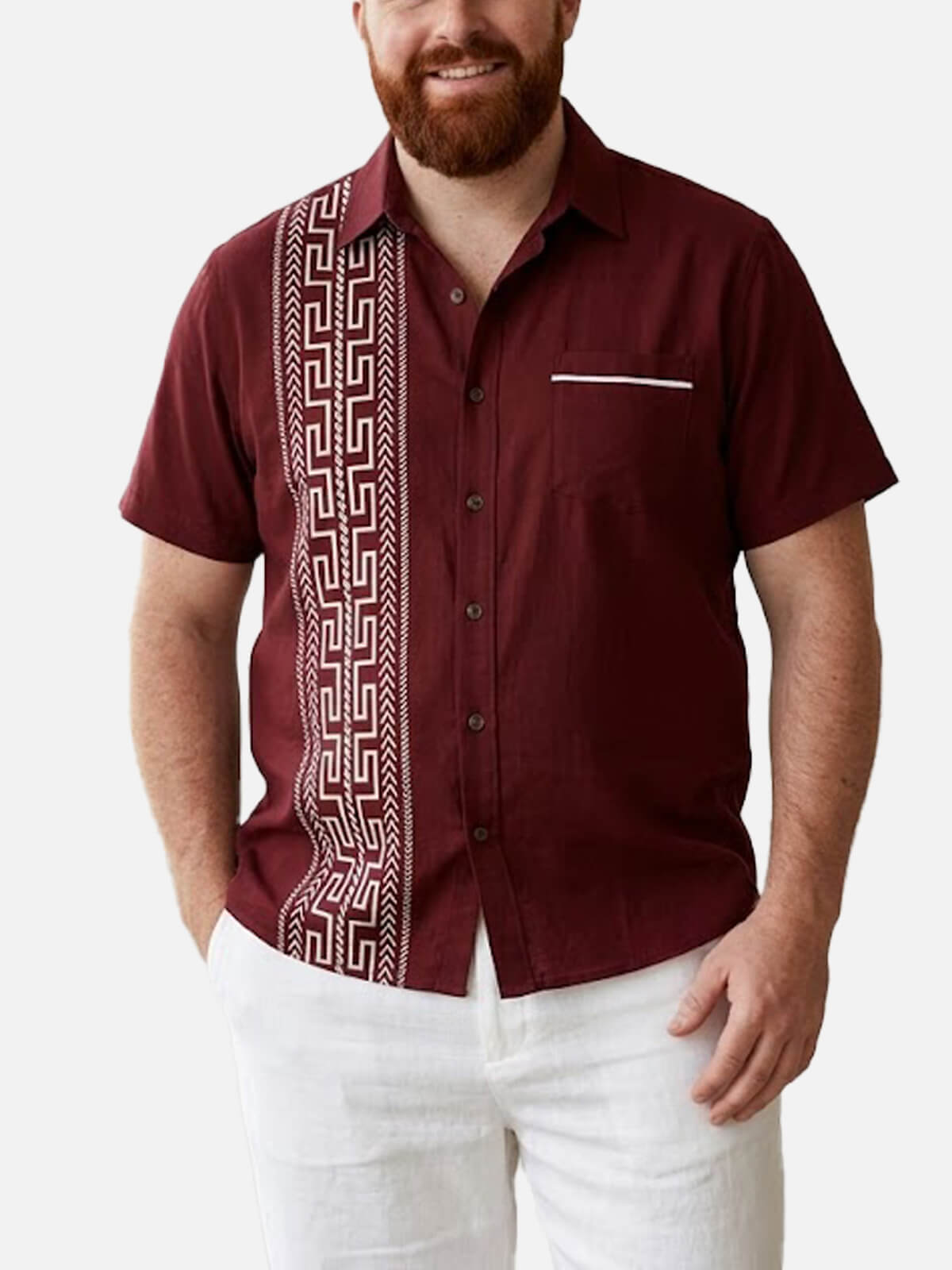 Tall Men's Desert Stripe Fiesta Short Sleeve Shirt Eleven Oasis