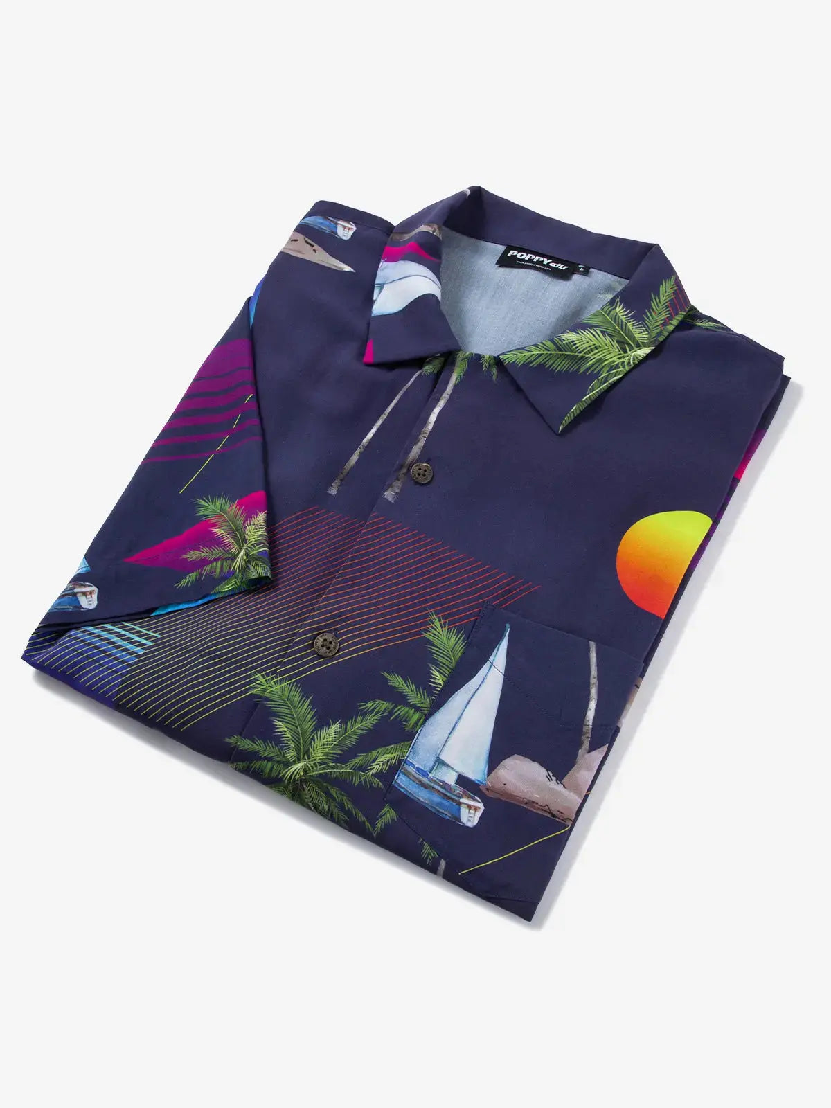 POPPY ATLR Men's Island Hopping Aloha ShirtMens short sleeve shirts Big and tall Mens shirts Short sleeve shirts for men Mens 4xl shirts Casual short sleeve shirts