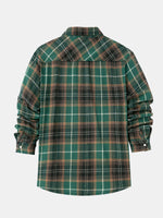 Men’s Button-Down Plaid Long Sleeve Shirt Eleven Oasis
