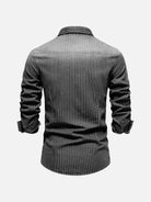 Men's Pinstripe Denim Western Long Sleeve Shirt ElevenOasis