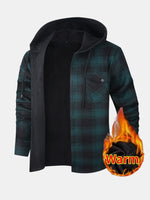 Men's Hooded Fleece Lined Flannel Shirt Jacket Eleven Oasis