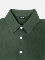 Men's Cotton Waffle Texture Short Sleeve Shirt Eleven Oasis