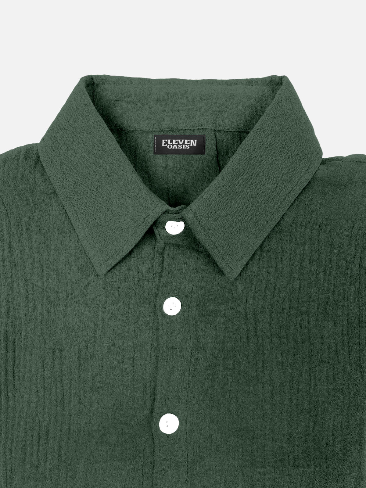 Men's Cotton Waffle Texture Short Sleeve Shirt Eleven Oasis