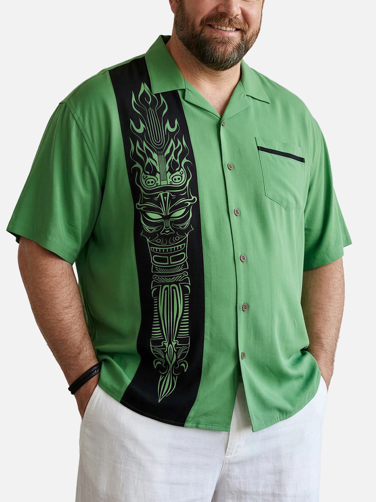 Tall Men's Tiki Garage Short Sleeve Shirt Eleven Oasis