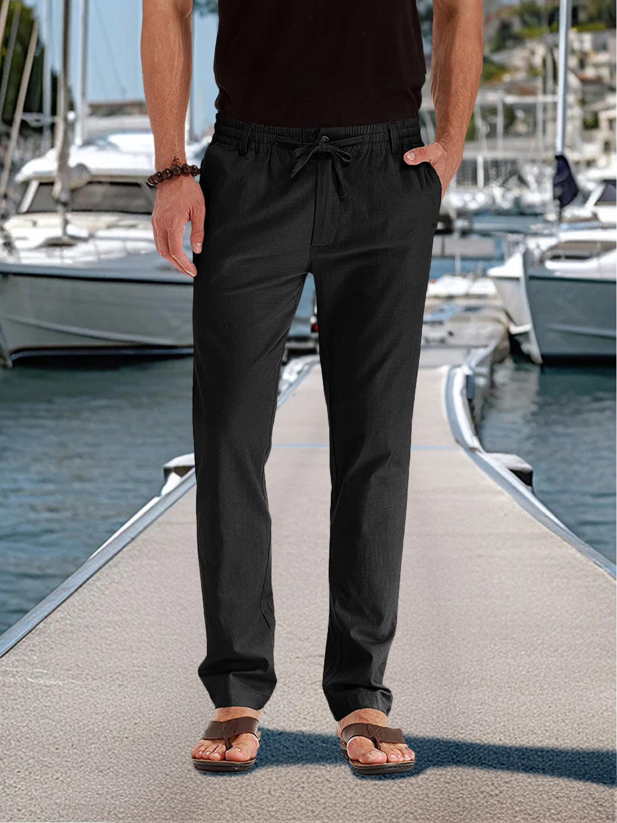 Men's Casual Seaside Drawstring Pants Eleven Oasis
