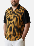 Tall Men's Tiger Stripe Bowling Short Sleeve Shirt Eleven Oasis