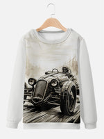 Black and white sketch hand-painted mechanical modified car printing SweatshirtMens short sleeve shirts Big and tall Mens shirts Short sleeve shirts for men Mens 4xl shirts Casual short sleeve shirts
