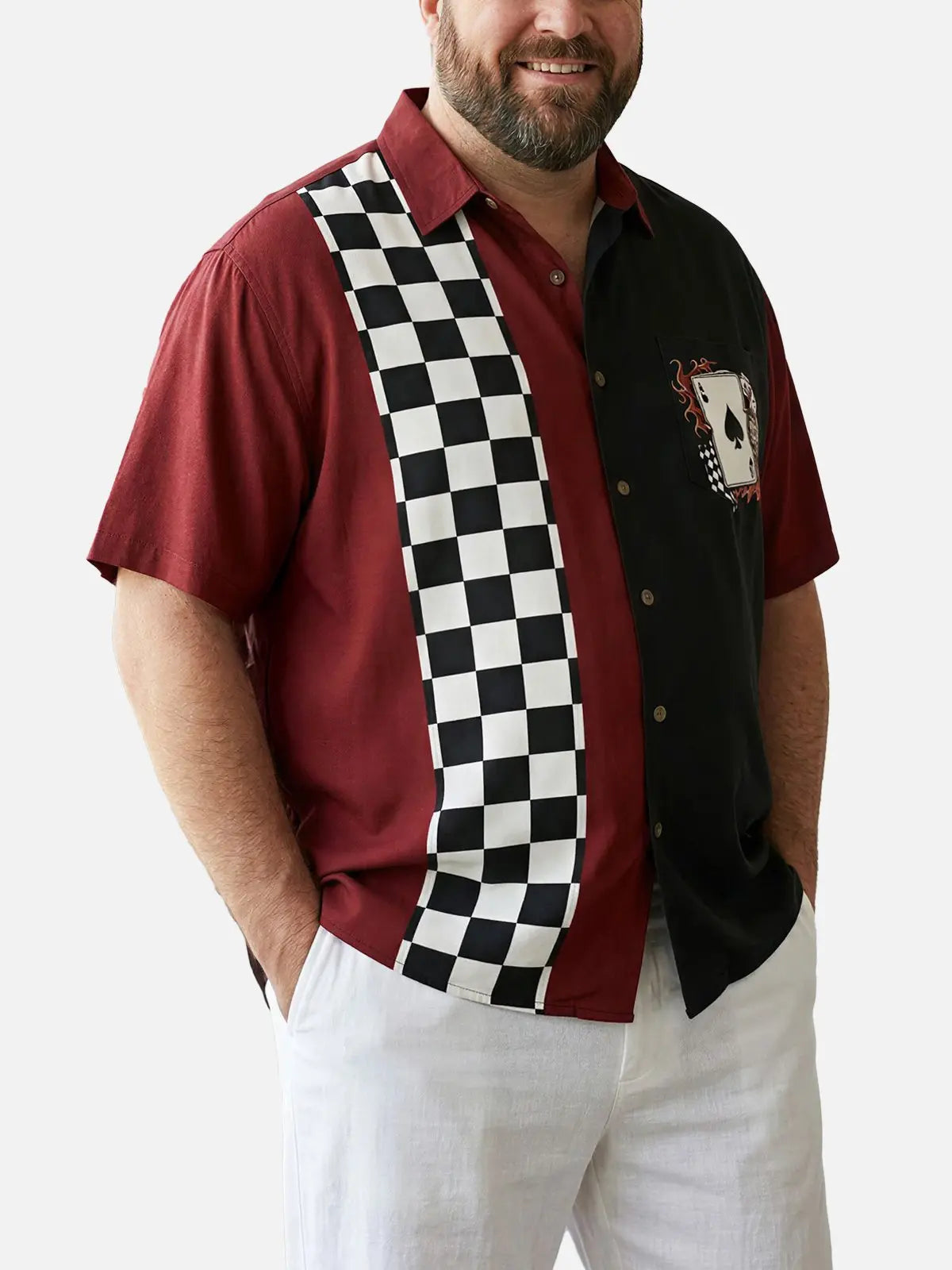 Tall Men's High Roller Racing Short Sleeve Shirt Eleven Oasis