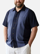 Tall Men's Basic 50s Style Bowling Short Sleeve Shirt ElevenOasis