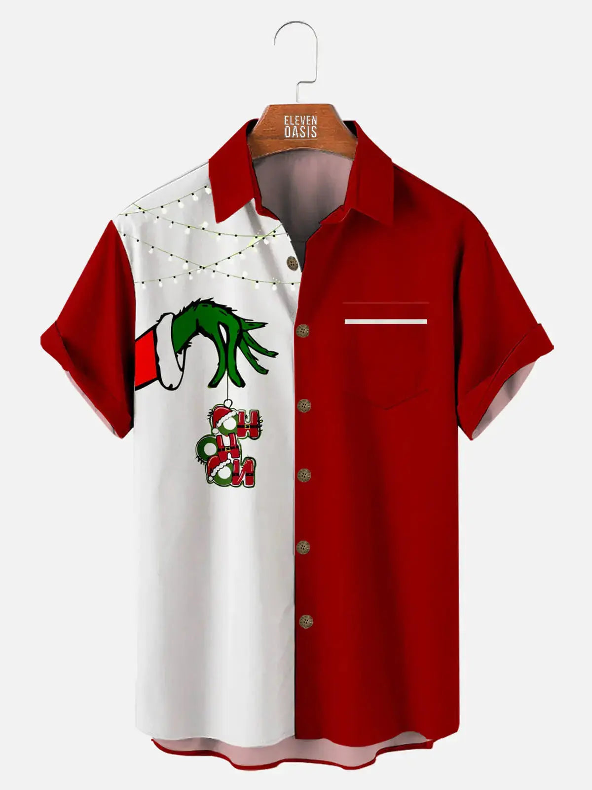Christmas Grinch Men's Short Sleeve ShirtMens short sleeve shirts Big and tall Mens shirts Short sleeve shirts for men Mens 4xl shirts Casual short sleeve shirts