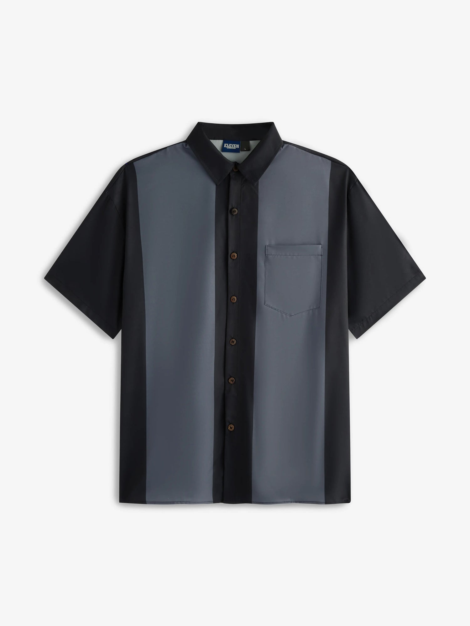 Men's Basic 50s Style Bowling Short Sleeve Shirt ElevenOasis
