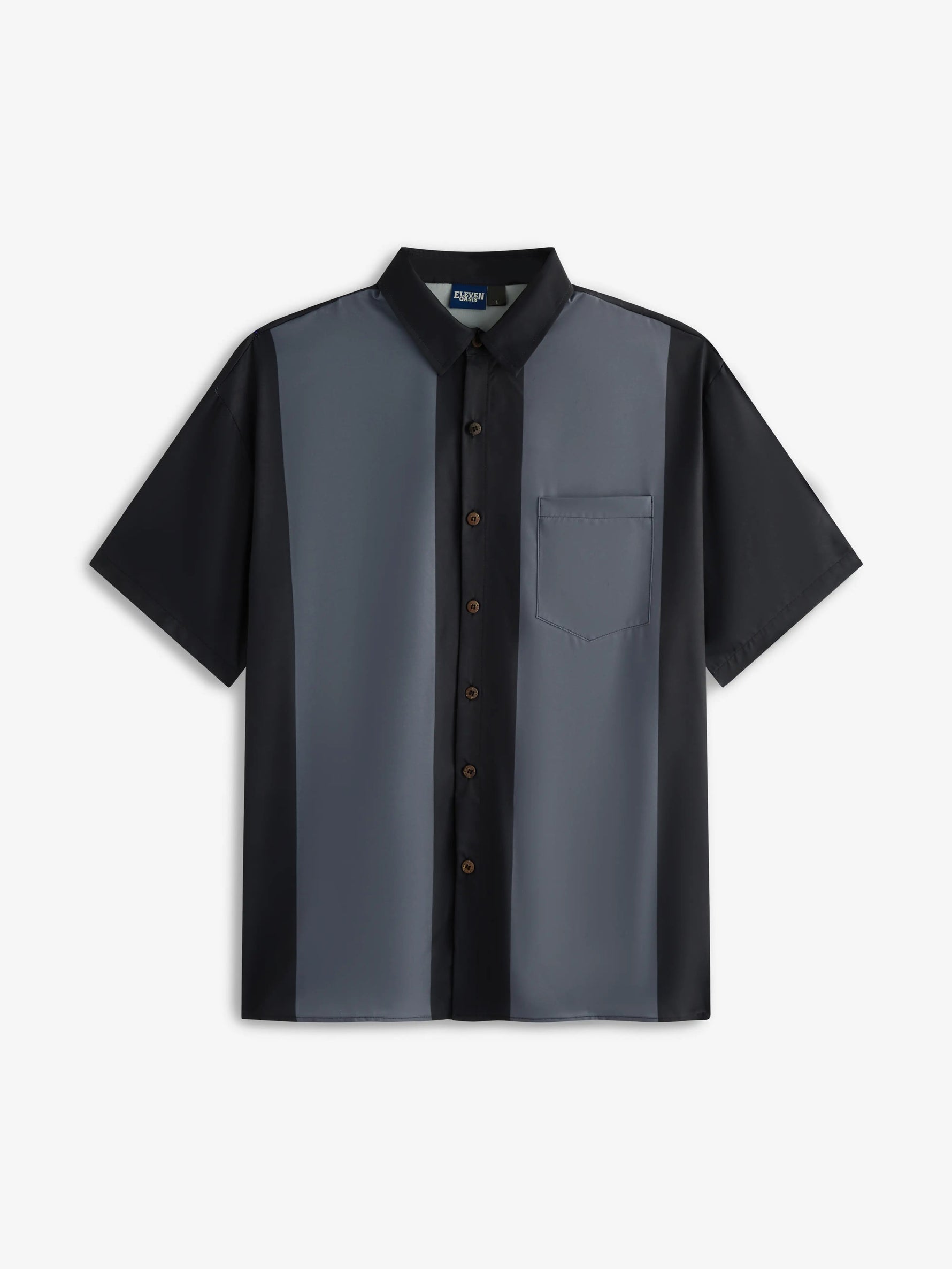 Men's Basic 50s Style Bowling Short Sleeve Shirt ElevenOasis
