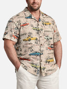 Tall Men's Route 66 Classic Car Map Short Sleeve Shirt 