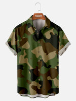 Men's Woodland Camouflage Short Sleeve Shirt ElevenOasis
