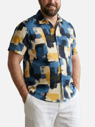 Tall Men's Gallery Brushstroke Short Sleeve Shirt Eleven Oasis