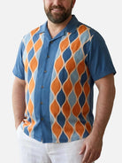 Tall Men's Palm Springs Diamond Short Sleeve Shirt Eleven Oasis