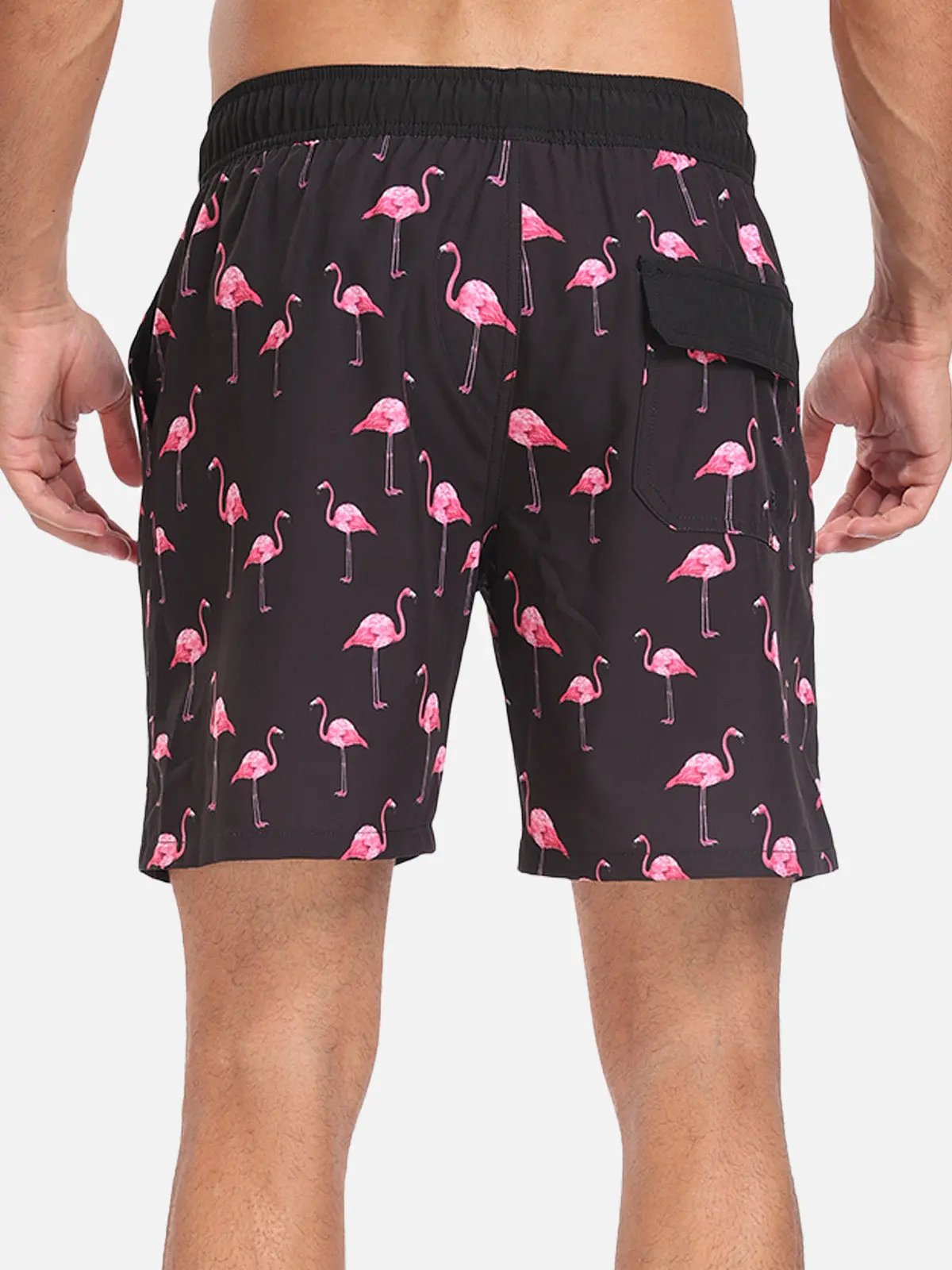 Men's Flamingo Print Swim Trunks ElevenOasis