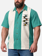 Tall Men's Mid-Century Modern Abstract Bowling Short Sleeve Shirt?