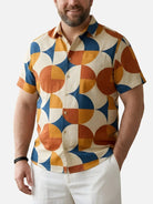 Tall Men's Mid-Century Mosaic Short Sleeve Shirt Eleven Oasis