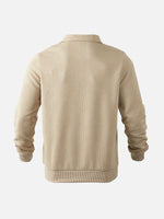 Men's Black Textured Half-Zip Pullover Sweatshirt Eleven Oasis