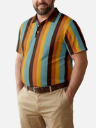Men's Championship Stripe Short Sleeve Polo Shirt Eleven Oasis