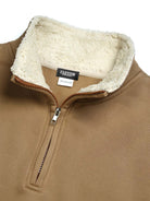 Men's Sherpa Collar Quarter-Zip Fleece Pullover Sweatshirt ElevenOasis