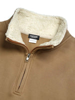 Men's Sherpa Collar Quarter-Zip Fleece Pullover Sweater Eleven Oasis