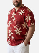 Tall Men's Abstract Floral Vine Short Sleeve Shirt Eleven Oasis