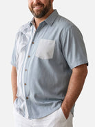 Tall Men's Coconut Tree Casual Breathable Hawaiian Short Sleeve Shirt ElevenOasis