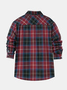 Men's Button-Down Plaid Long Sleeve Shirt ElevenOasis