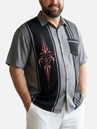 Tall Men's Midnight Pinstripe Hot Rod Short Sleeve Shirt Eleven Oasis