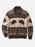 Men's Bison Fair Isle Slim Fit Zip-Up Sweater Eleven Oasis