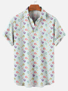 Men's Easter Egg Bunny Pattern Short Sleeve Shirt Summer Everest