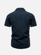 Men's Classic Pinstripe Slim Fit Short Sleeve Shirt Eleven Oasis