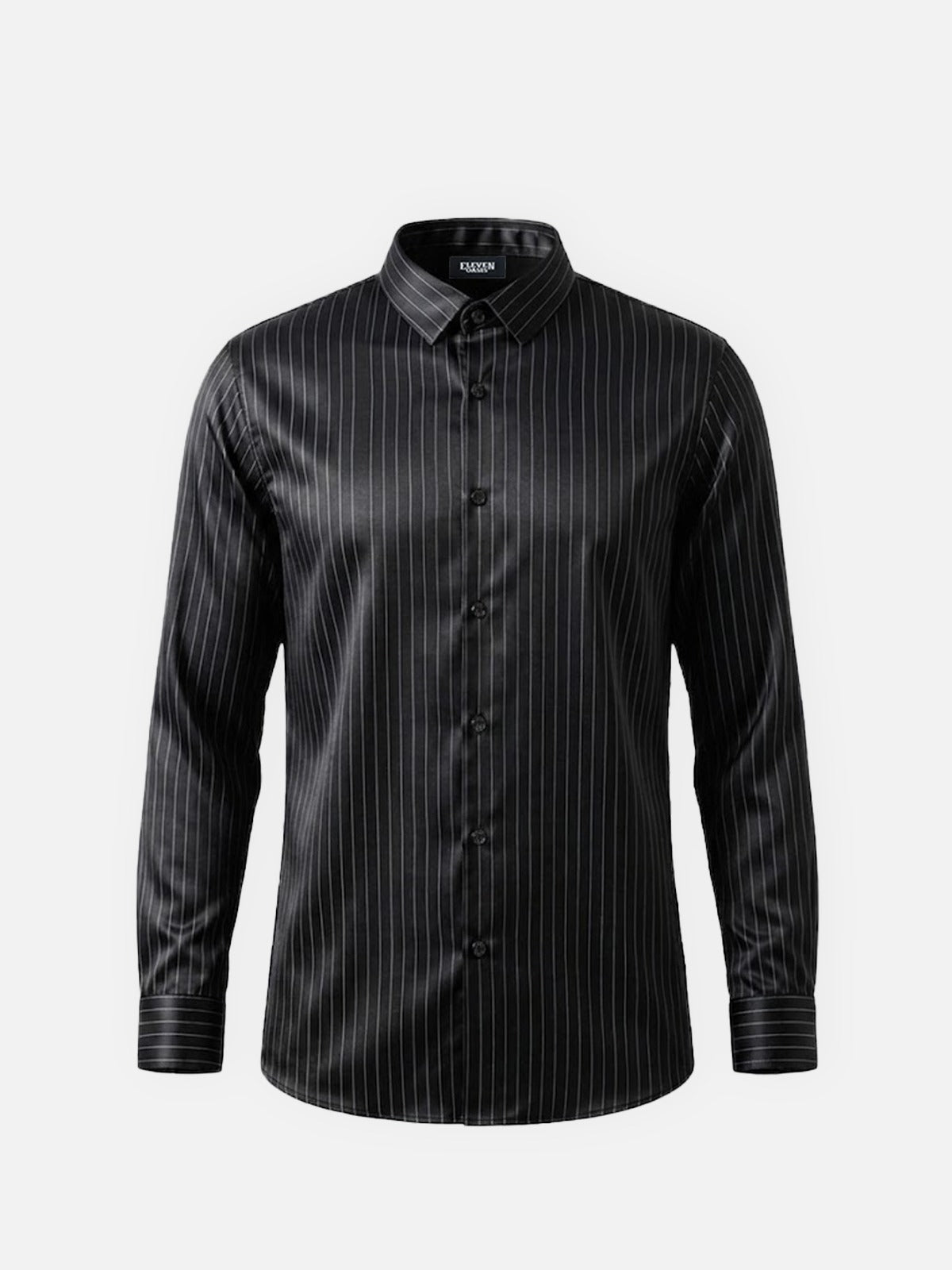 Men's Classic Pinstripe Stretch Slim Fit Long Sleeve Shirt Eleven Oasis