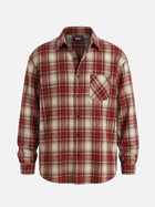 Men's Brushed Heritage Plaid Single Pocket Long Sleeve Shirt