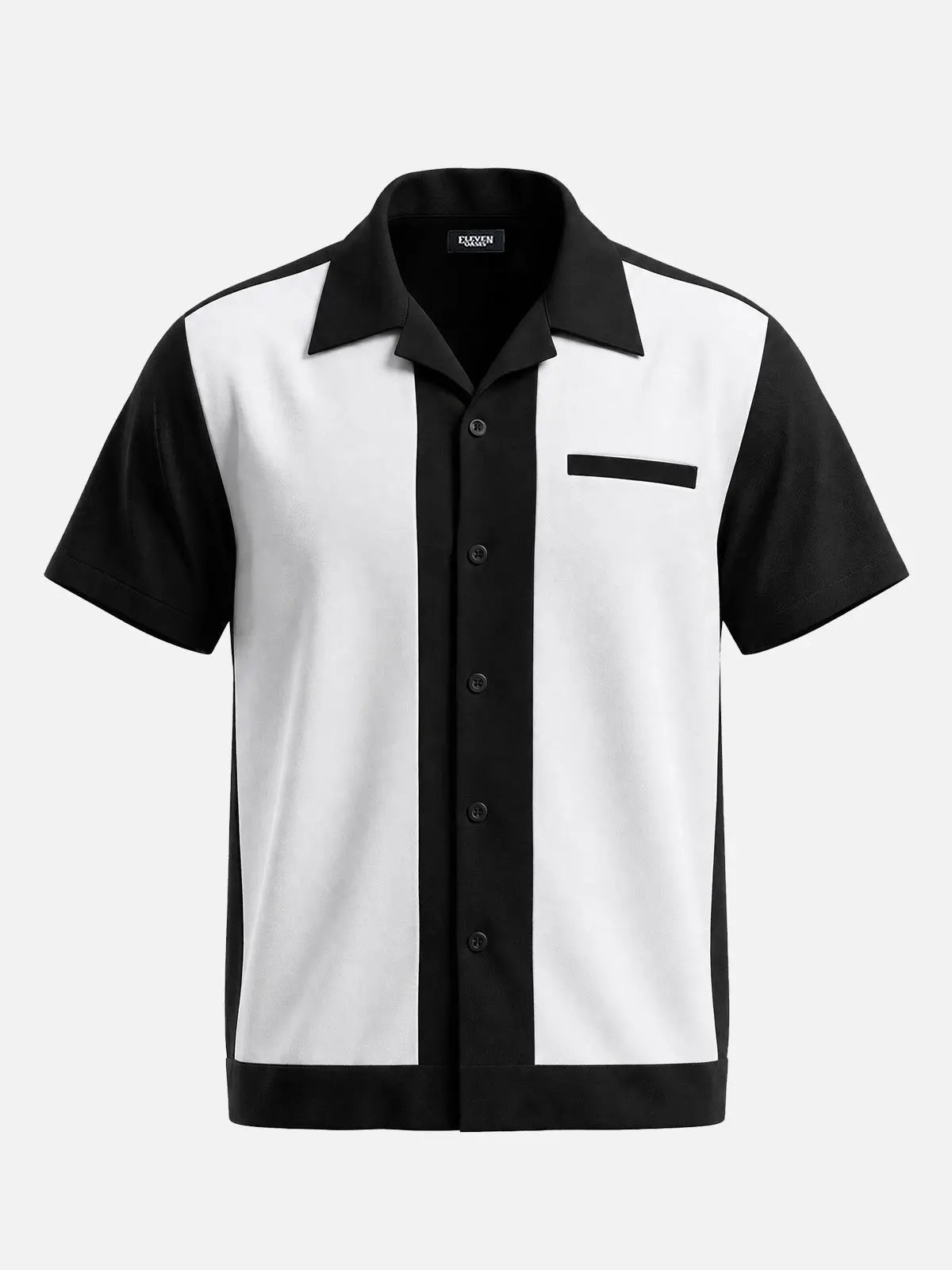 Men's Framed Panel Bowling Short Sleeve Shirt Eleven Oasis