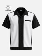 Men's Cotton Framed Panel Bowling Short Sleeve Shirt Eleven Oasis
