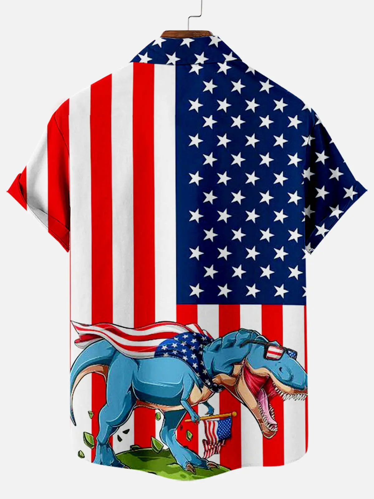 Dinosaur Flag Pattern Men's Short Sleeve ShirtMens short sleeve shirts Big and tall Mens shirts Short sleeve shirts for men Mens 4xl shirts Casual short sleeve shirts