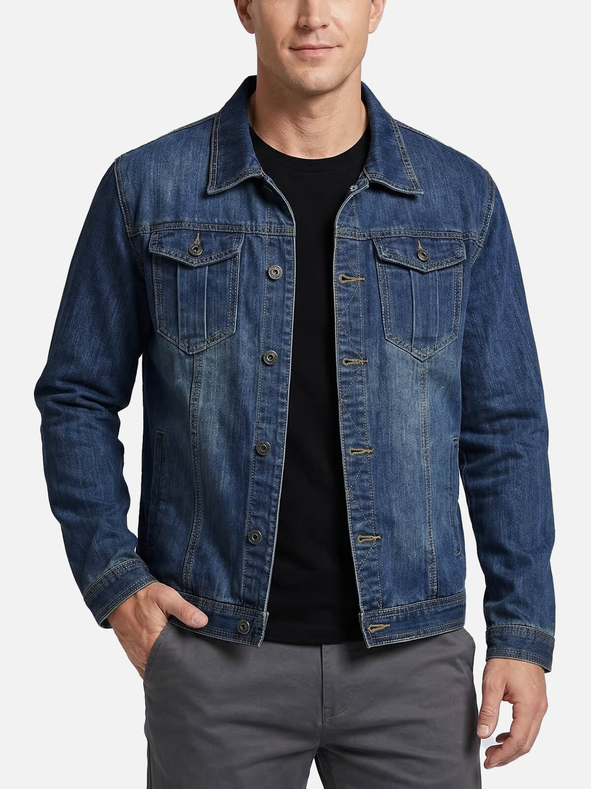 Men's Classic Slim Fit Denim Jacket Eleven Oasis
