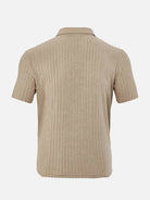 Men's Slim Fit Textured Open Collar Polo Shirt Eleven Oasis