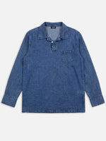 Men's Washed Long Sleeve Henley Shirt ElevenOasis